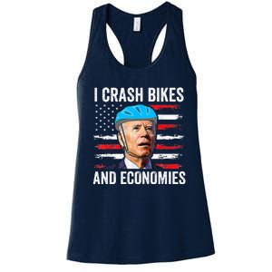 Biden Bicycle I Crash Bikes And Economies Women's Racerback Tank