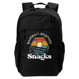 Baseball Brother Im Just Here For The Snacks Retro Baseball Daily Commute Backpack