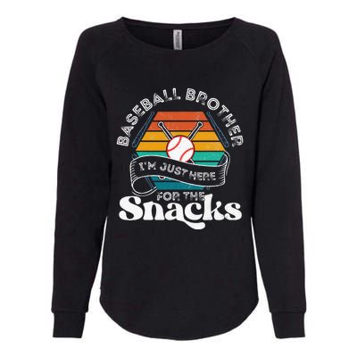 Baseball Brother Im Just Here For The Snacks Retro Baseball Womens California Wash Sweatshirt