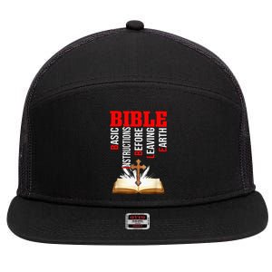 BIBLE Basic Instructions Before Leaving Earth Christian 7 Panel Mesh Trucker Snapback Hat