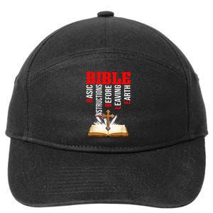 BIBLE Basic Instructions Before Leaving Earth Christian 7-Panel Snapback Hat