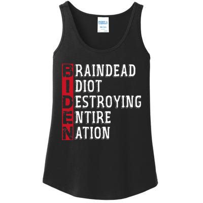 Biden Braindead Idiot Destroying Entire Nation Anti Biden Ladies Essential Tank