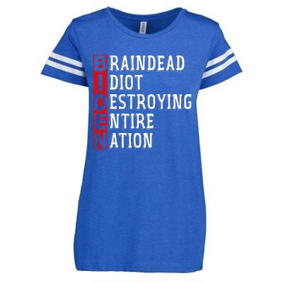 Biden Braindead Idiot Destroying Entire Nation Anti Biden Enza Ladies Jersey Football T-Shirt