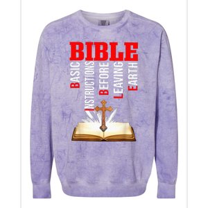 BIBLE Basic Instructions Before Leaving Earth Christian Colorblast Crewneck Sweatshirt