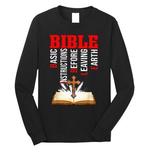 BIBLE Basic Instructions Before Leaving Earth Christian Long Sleeve Shirt