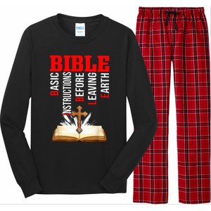 BIBLE Basic Instructions Before Leaving Earth Christian Long Sleeve Pajama Set