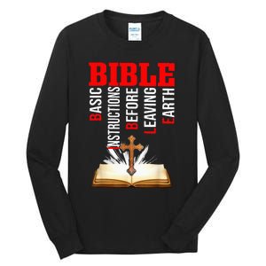 BIBLE Basic Instructions Before Leaving Earth Christian Tall Long Sleeve T-Shirt