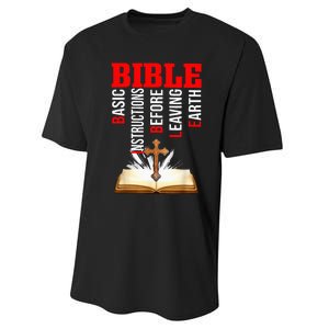 BIBLE Basic Instructions Before Leaving Earth Christian Performance Sprint T-Shirt