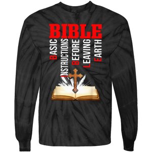 BIBLE Basic Instructions Before Leaving Earth Christian Tie-Dye Long Sleeve Shirt