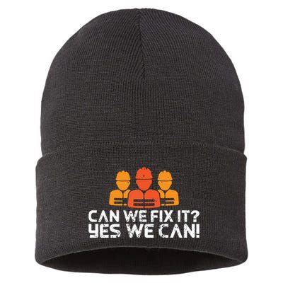 Bob Builder I Builder And Construction Worker Sustainable Knit Beanie