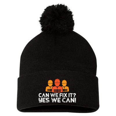 Bob Builder I Builder And Construction Worker Pom Pom 12in Knit Beanie