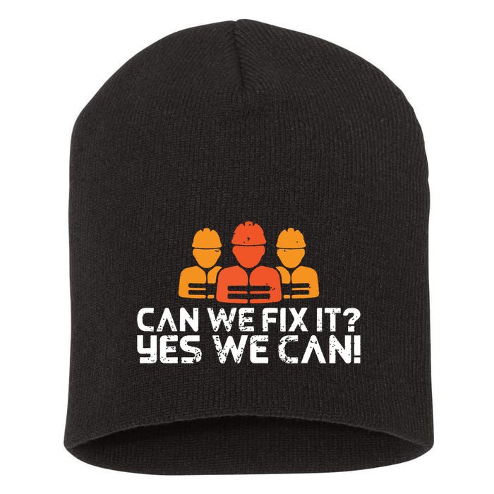 Bob Builder I Builder And Construction Worker Short Acrylic Beanie