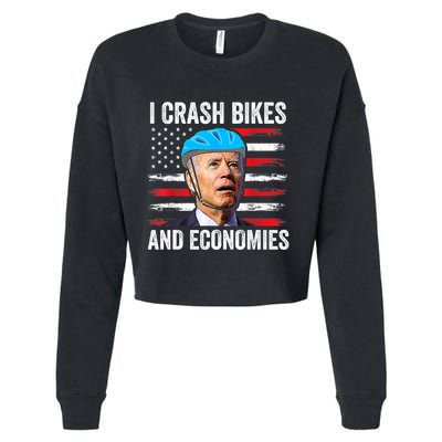 Biden Bicycle I Crash Bikes And Economies Cropped Pullover Crew
