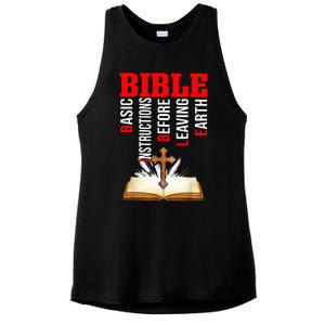 BIBLE Basic Instructions Before Leaving Earth Christian Ladies PosiCharge Tri-Blend Wicking Tank