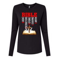 BIBLE Basic Instructions Before Leaving Earth Christian Womens Cotton Relaxed Long Sleeve T-Shirt