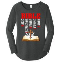 BIBLE Basic Instructions Before Leaving Earth Christian Women's Perfect Tri Tunic Long Sleeve Shirt