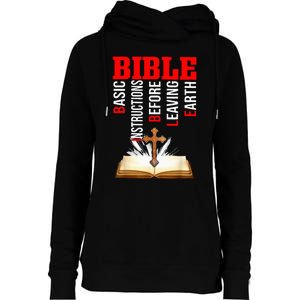 BIBLE Basic Instructions Before Leaving Earth Christian Womens Funnel Neck Pullover Hood