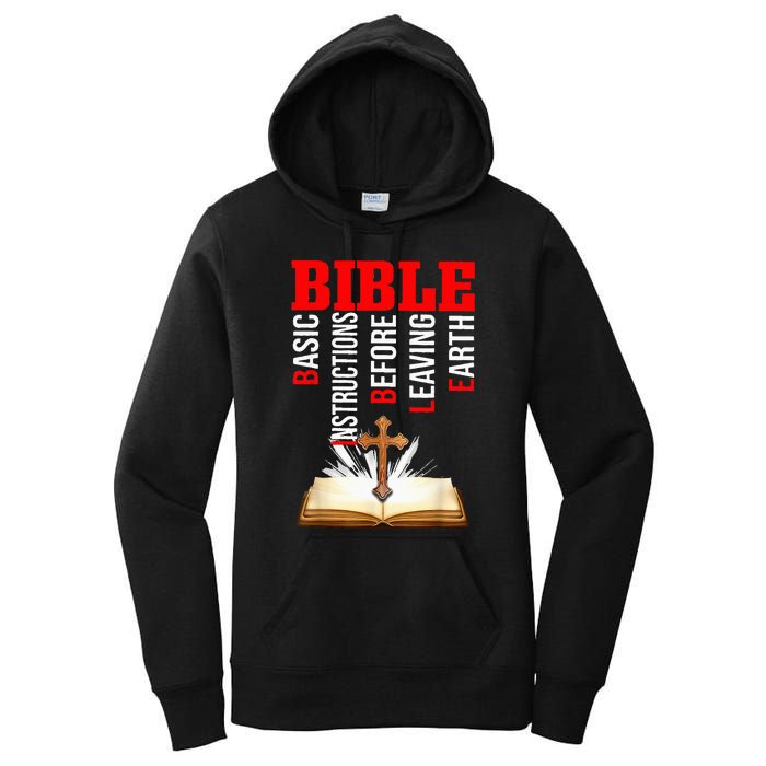 BIBLE Basic Instructions Before Leaving Earth Christian Women's Pullover Hoodie