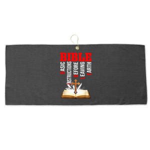 BIBLE Basic Instructions Before Leaving Earth Christian Large Microfiber Waffle Golf Towel