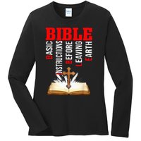 BIBLE Basic Instructions Before Leaving Earth Christian Ladies Long Sleeve Shirt