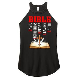 BIBLE Basic Instructions Before Leaving Earth Christian Women's Perfect Tri Rocker Tank