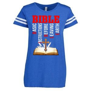 BIBLE Basic Instructions Before Leaving Earth Christian Enza Ladies Jersey Football T-Shirt