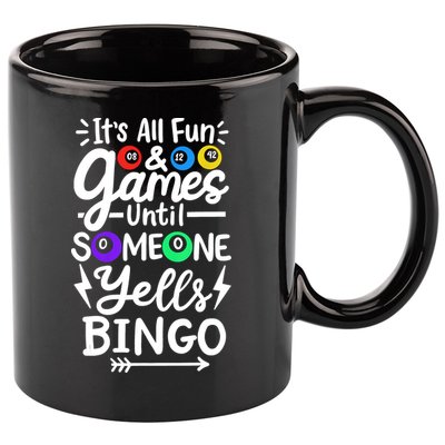 Bingo 11oz C Handle Ceramic Mug