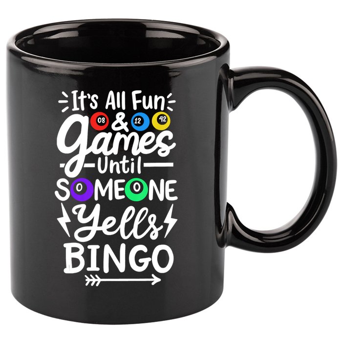 Bingo 11oz C Handle Ceramic Mug