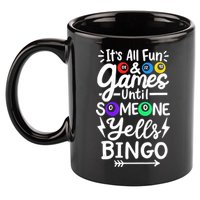Bingo 11oz C Handle Ceramic Mug
