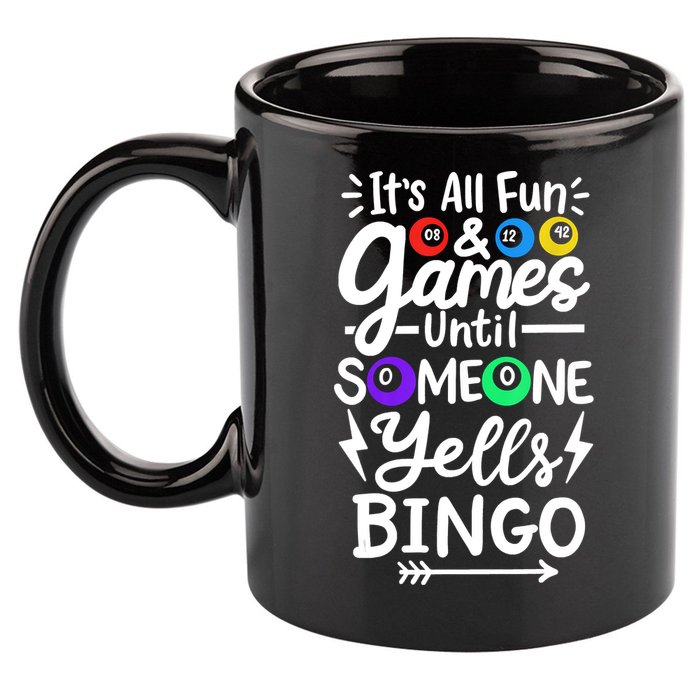 Bingo 11oz C Handle Ceramic Mug