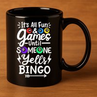 Bingo 11oz C Handle Ceramic Mug