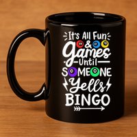 Bingo 11oz C Handle Ceramic Mug