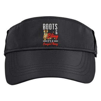 Boots & Bling ItS A Cowgirl Thing Rodeo Western Country Adult Drive Performance Visor
