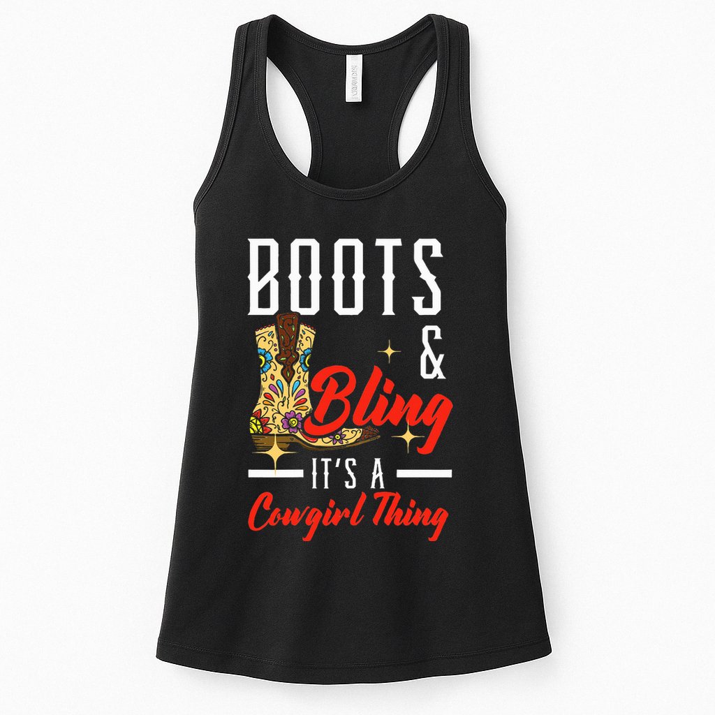 Boots & Bling ItS A Cowgirl Thing Rodeo Western Country Womens Tank Top