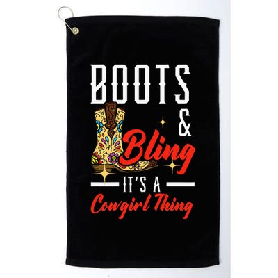 Boots & Bling ItS A Cowgirl Thing Rodeo Western Country Golf Towel