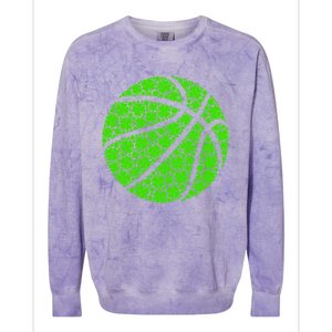 Basketball Ball Irish Shamrock Lucky Clover St Patrick's Day Gift Colorblast Crewneck Sweatshirt