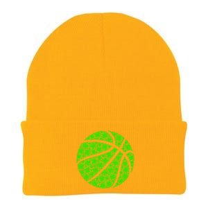 Basketball Ball Irish Shamrock Lucky Clover St Patrick's Day Gift Knit Cap Winter Beanie