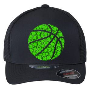 Basketball Ball Irish Shamrock Lucky Clover St Patrick's Day Gift Flexfit Unipanel Trucker Cap