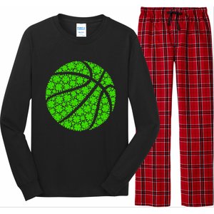 Basketball Ball Irish Shamrock Lucky Clover St Patrick's Day Gift Long Sleeve Pajama Set