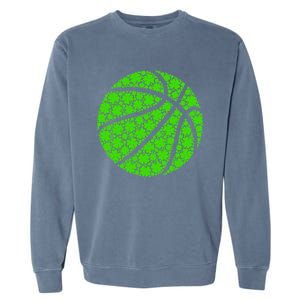 Basketball Ball Irish Shamrock Lucky Clover St Patrick's Day Gift Garment-Dyed Sweatshirt