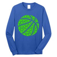 Basketball Ball Irish Shamrock Lucky Clover St Patrick's Day Gift Long Sleeve Shirt