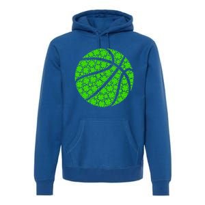 Basketball Ball Irish Shamrock Lucky Clover St Patrick's Day Gift Premium Hoodie