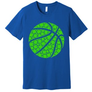 Basketball Ball Irish Shamrock Lucky Clover St Patrick's Day Gift Premium T-Shirt