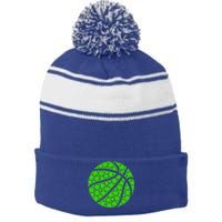 Basketball Ball Irish Shamrock Lucky Clover St Patrick's Day Gift Stripe Pom Pom Beanie