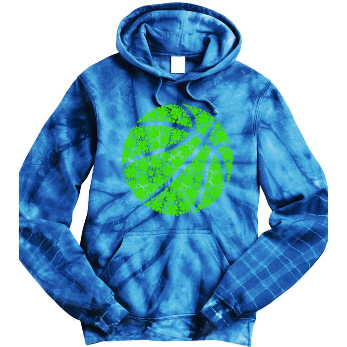 Basketball Ball Irish Shamrock Lucky Clover St Patrick's Day Gift Tie Dye Hoodie