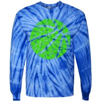 Basketball Ball Irish Shamrock Lucky Clover St Patrick's Day Gift Tie-Dye Long Sleeve Shirt