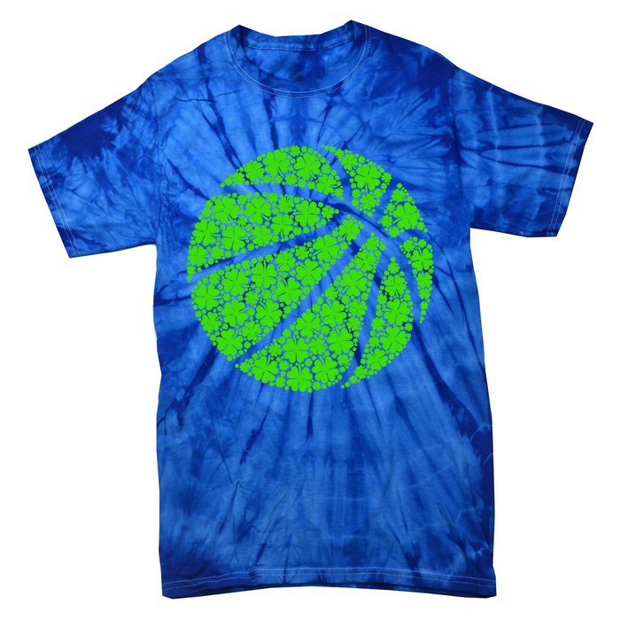 Basketball Ball Irish Shamrock Lucky Clover St Patrick's Day Gift Tie-Dye T-Shirt