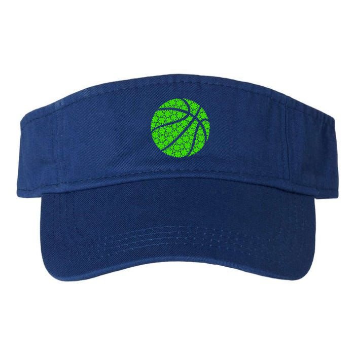 Basketball Ball Irish Shamrock Lucky Clover St Patrick's Day Gift Valucap Bio-Washed Visor