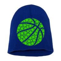 Basketball Ball Irish Shamrock Lucky Clover St Patrick's Day Gift Short Acrylic Beanie