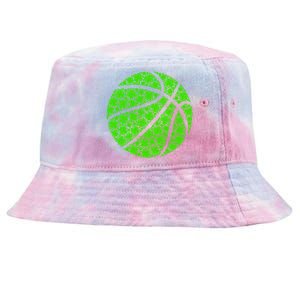 Basketball Ball Irish Shamrock Lucky Clover St Patrick's Day Gift Tie-Dyed Bucket Hat